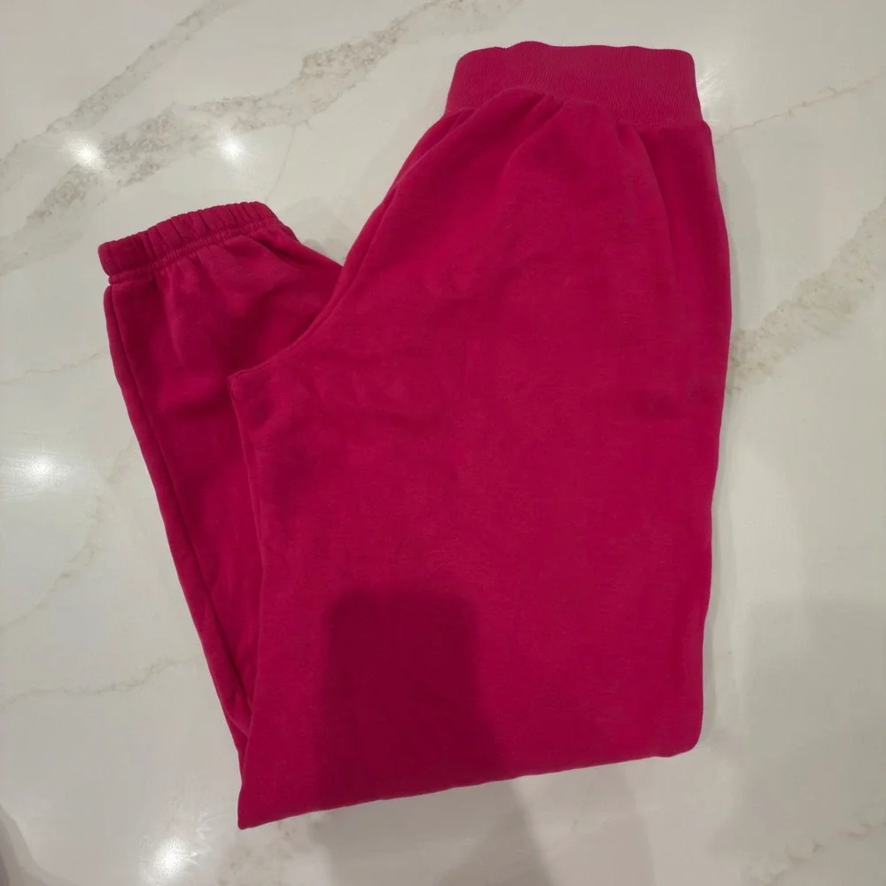 Nike Phoenix Fleece High Waisted Joggers Pink Sweatpants Womens Small Swoosh